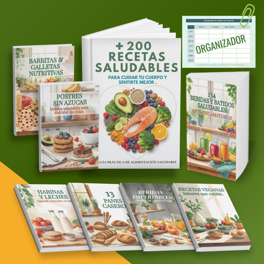+200 RECETAS SALUDABLES + 8 Bonos : Guía simple para elegir que comer